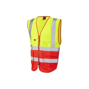 W11-Y/BT Lynton Executive Waistcoat Yellow/Red