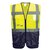 C476 Warsaw High Visibility Executive Waistcoat Yellow/Navy